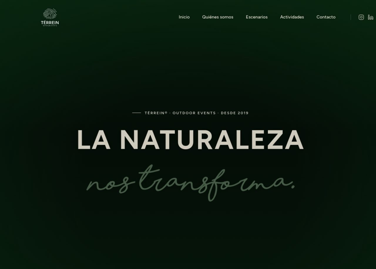 Térrein — Sitio inmersivo para experiencias outdoor